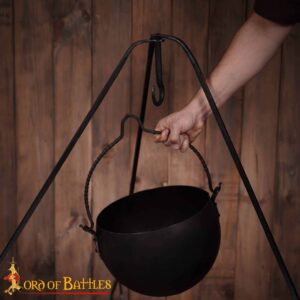 The Wandering Quester Cooking Cauldron Hand Forged Iron Camping Accessory
