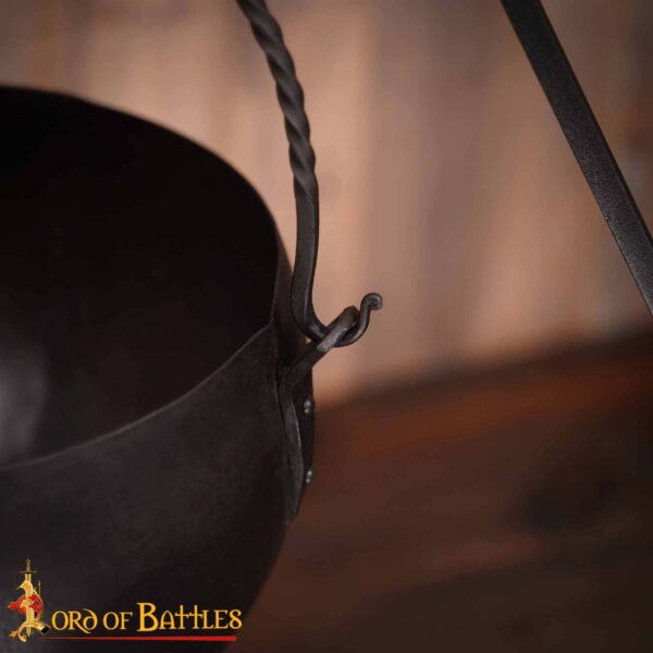 The Wandering Quester Cooking Cauldron Hand Forged Iron Camping Accessory - Image 7
