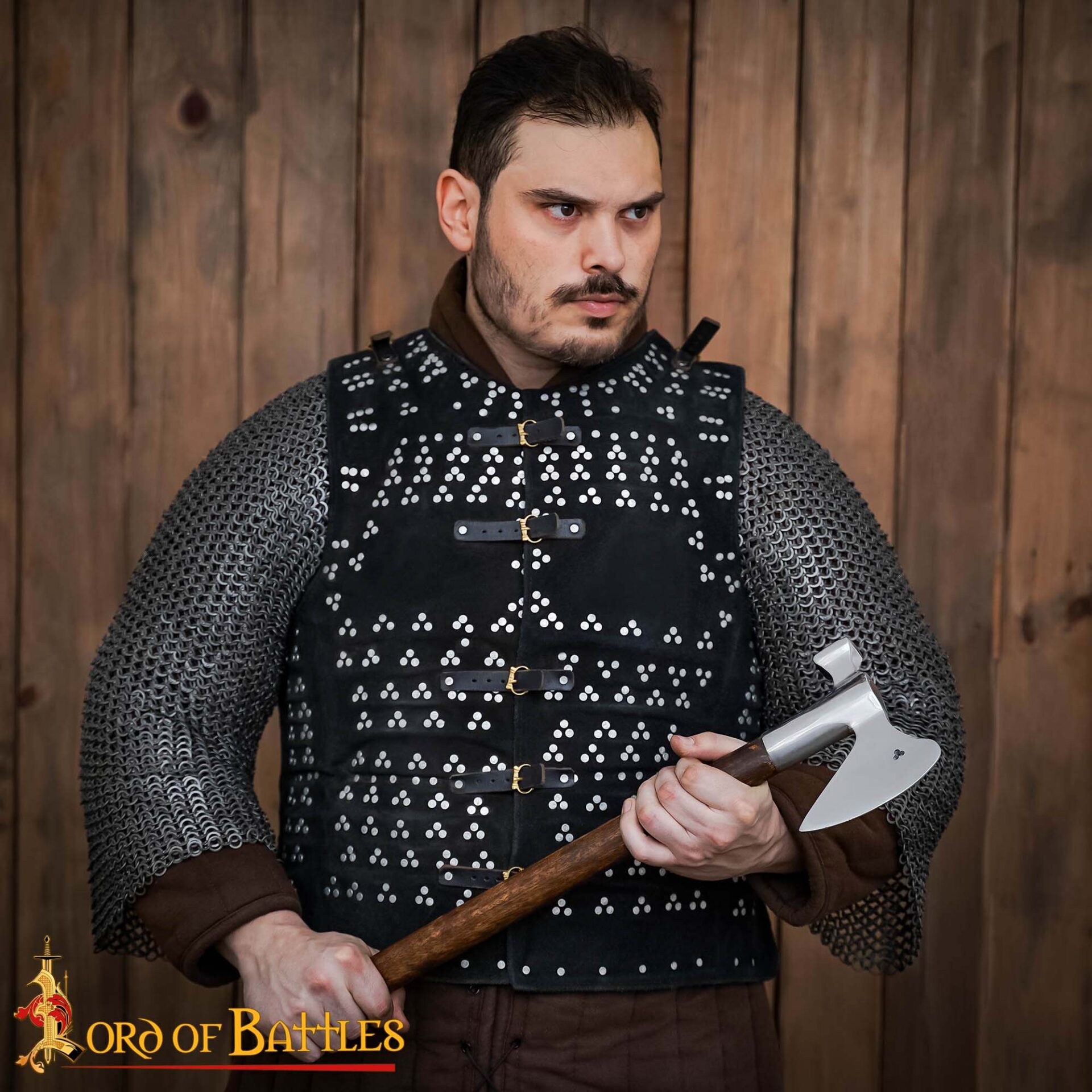 15th Century Leather Brigandine Vest-25348 1