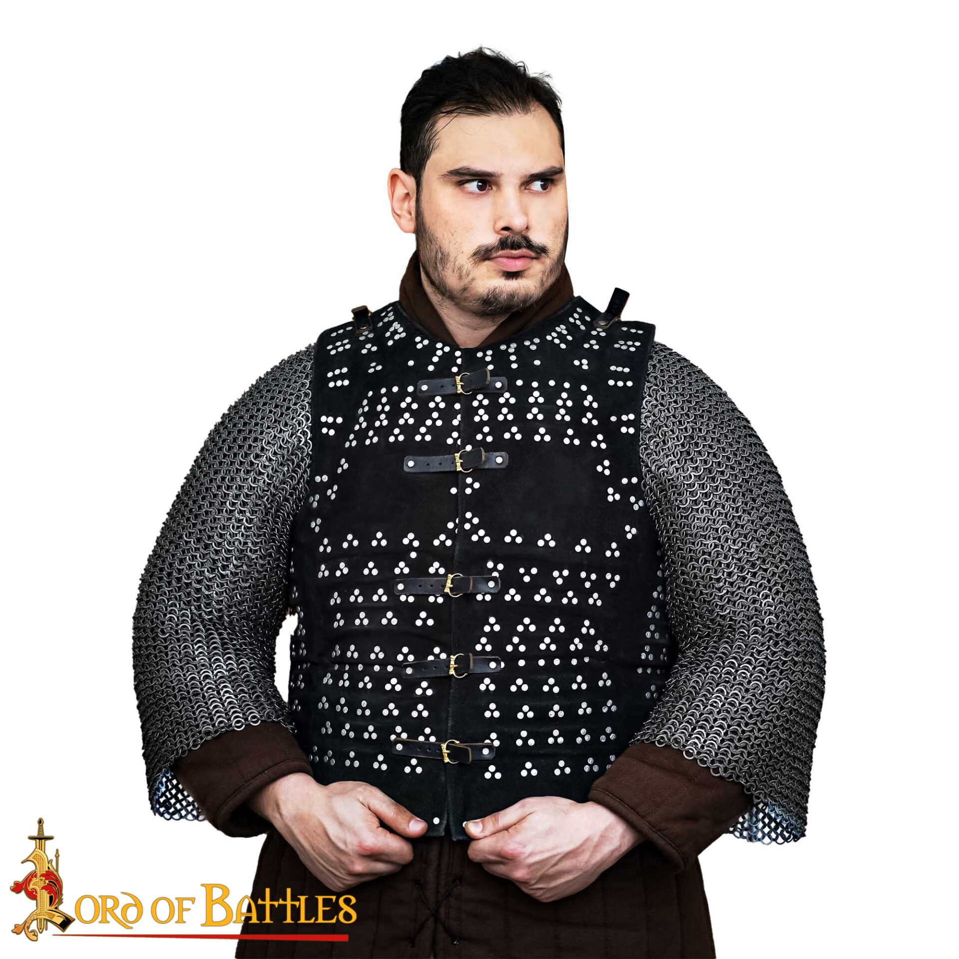 15th Century Leather Brigandine Vest-25348 3