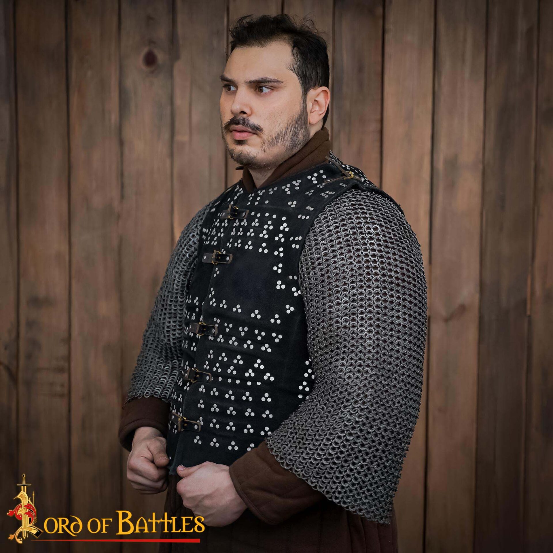 15th Century Leather Brigandine Vest-25348 4