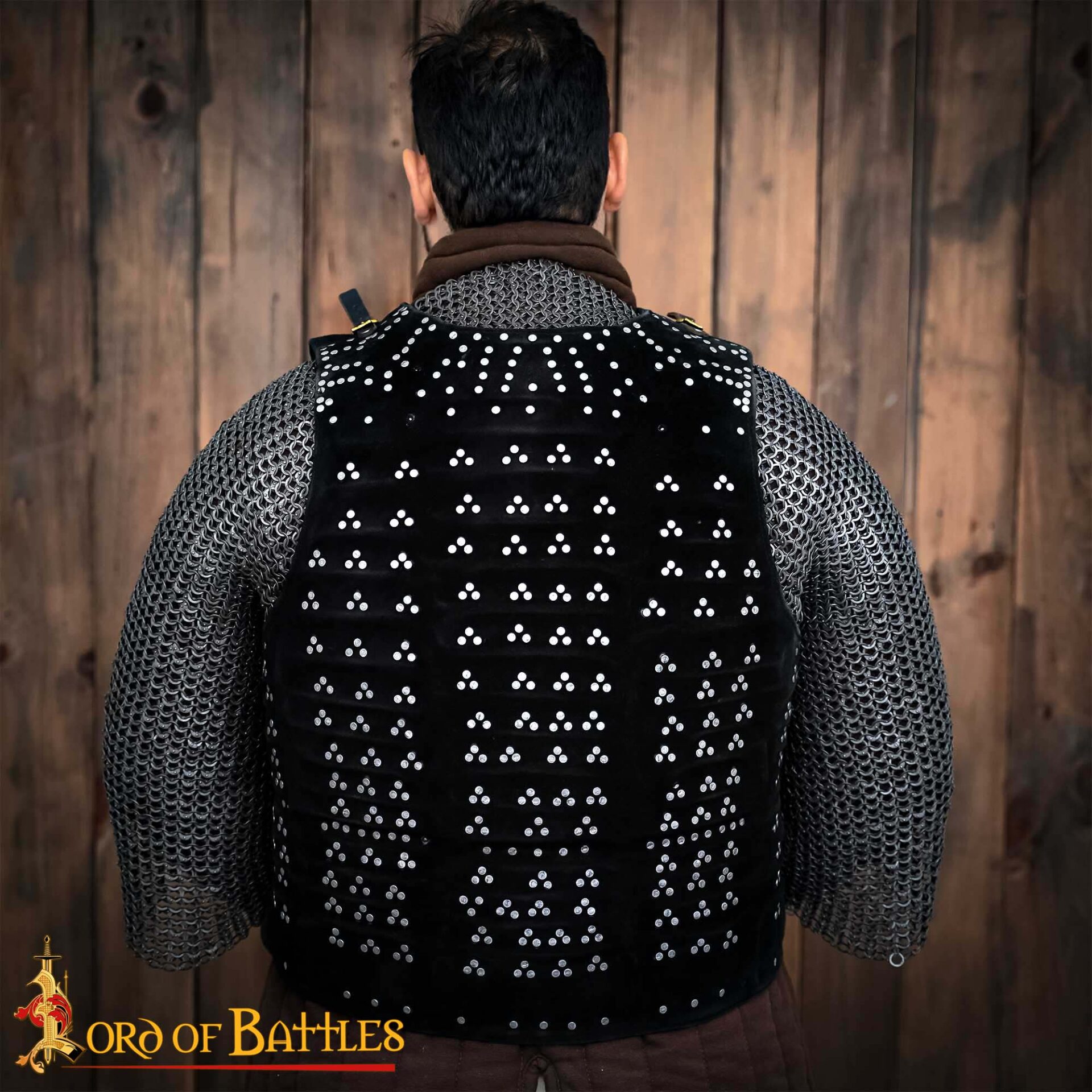 15th Century Leather Brigandine Vest-25348 5