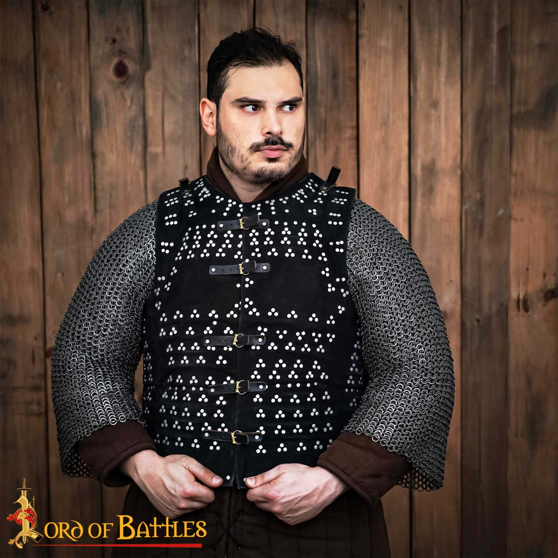 15th Century Leather Brigandine Vest-25348