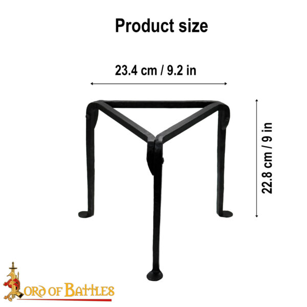 Medieval Campfire Small Tripod Stand Hand Forged Iron Accessory - Image 3