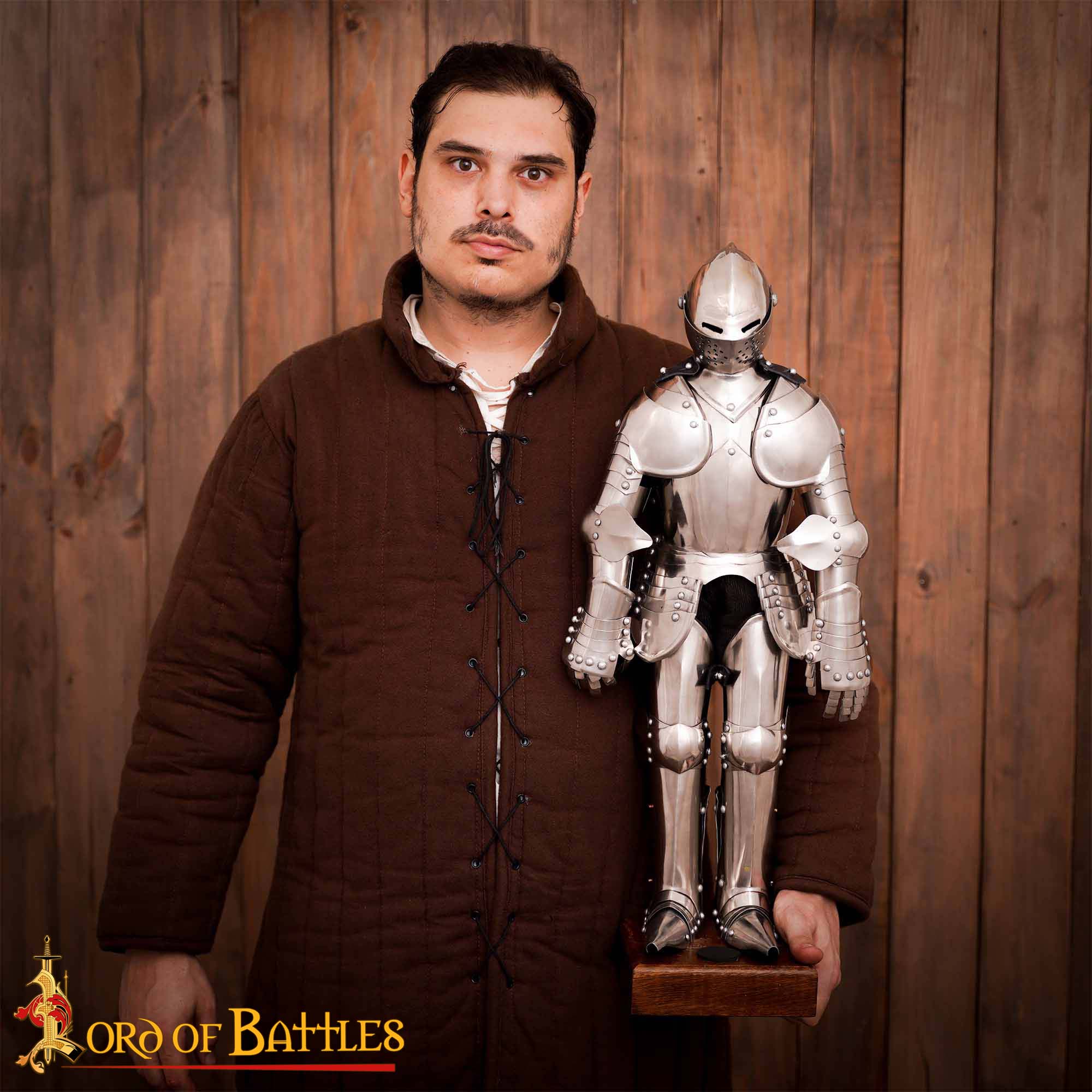 15th Century Medieval Miniature Knight Armor Suit of Plate with Stand-3403SS22 1