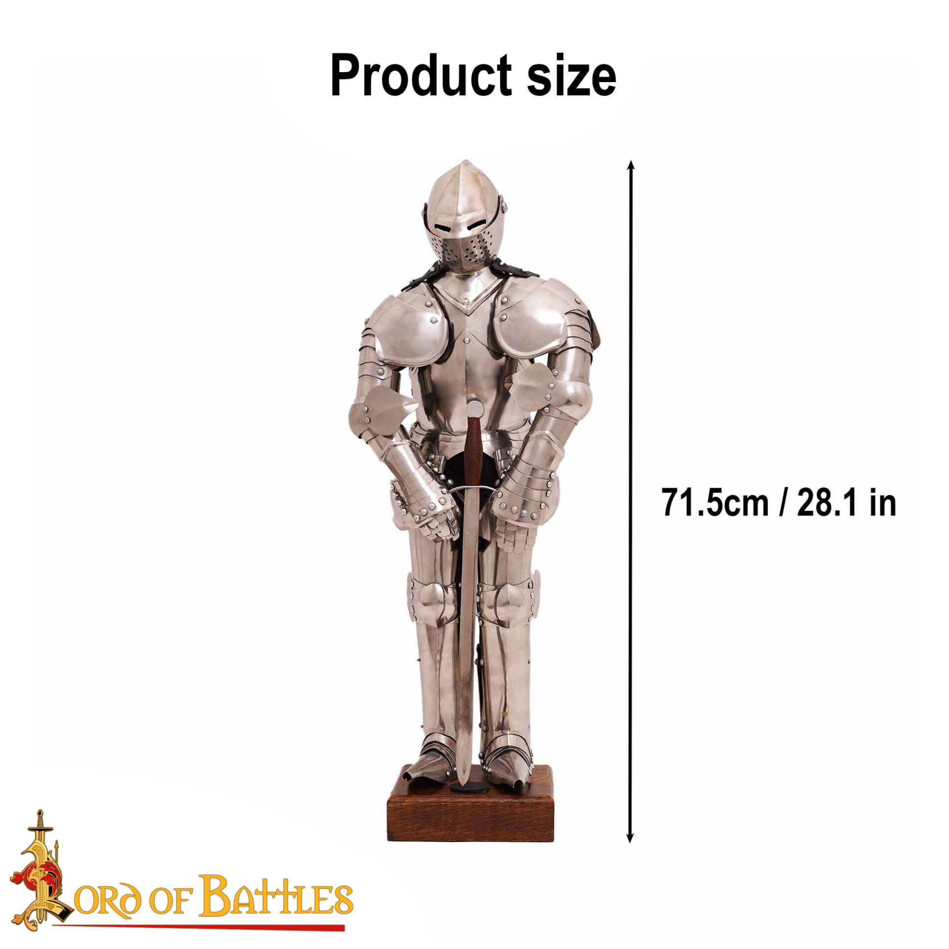 15th Century Medieval Miniature Knight Armor Suit of Plate with Stand-3403SS22 2