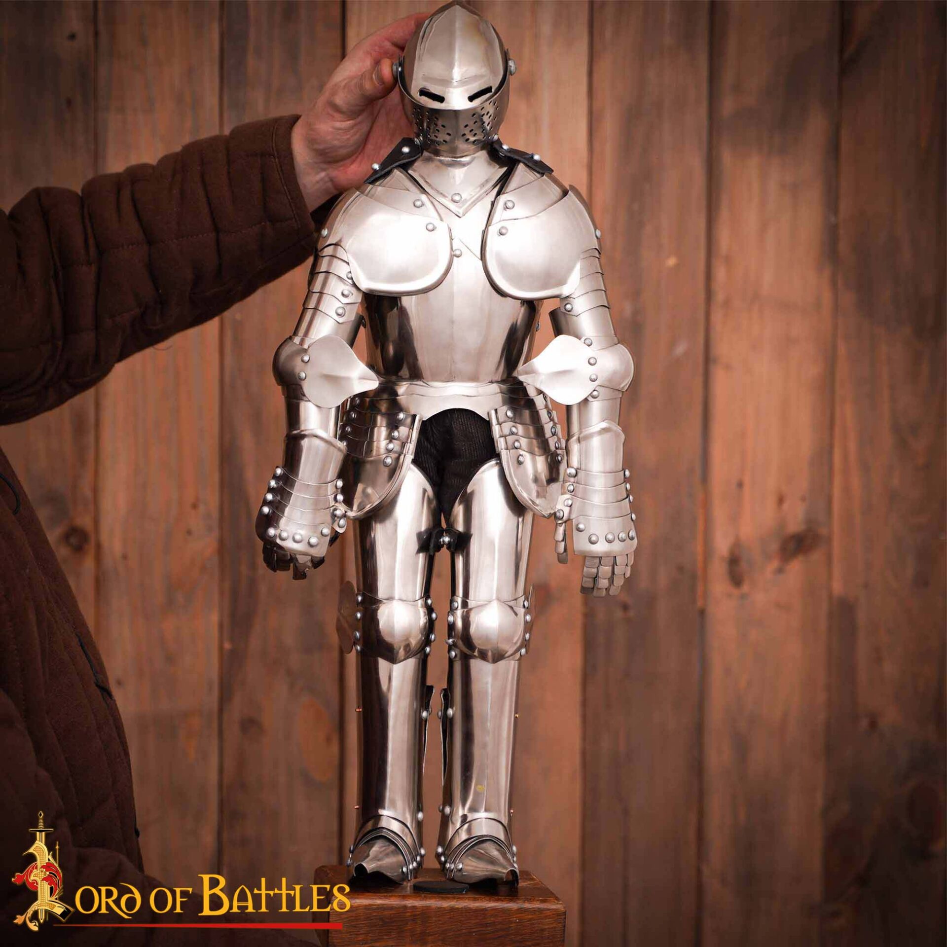 15th Century Medieval Miniature Knight Armor Suit of Plate with Stand-3403SS22 5