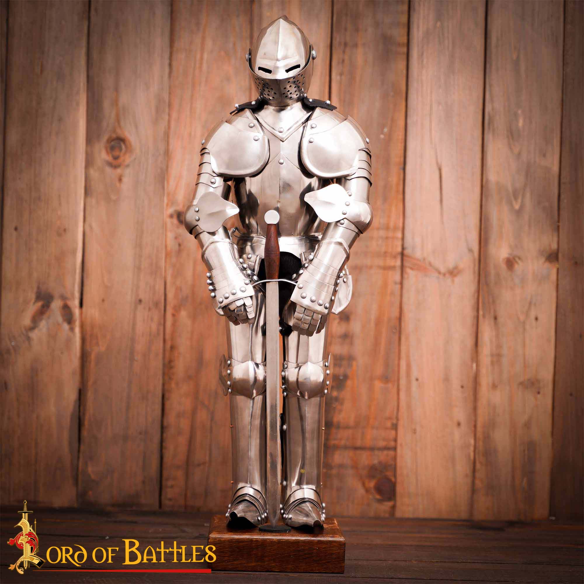 15th Century Medieval Miniature Knight Armor Suit of Plate with Stand-3403SS22