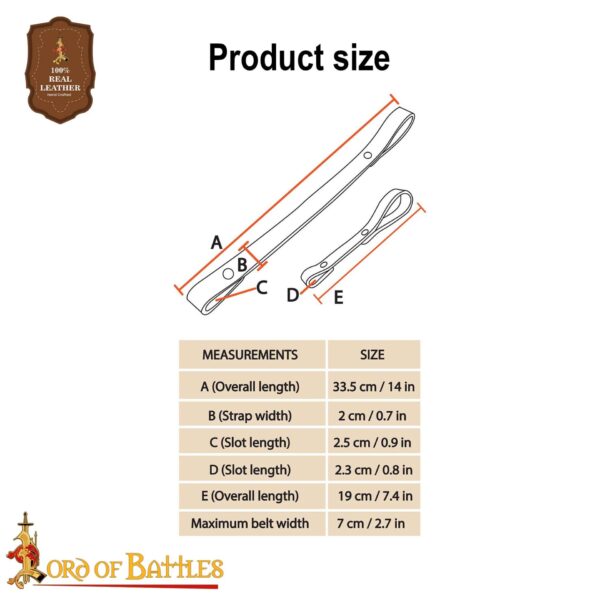 Medieval Sword Hanging Belts Handcrafted from Genuine Leather - Image 3