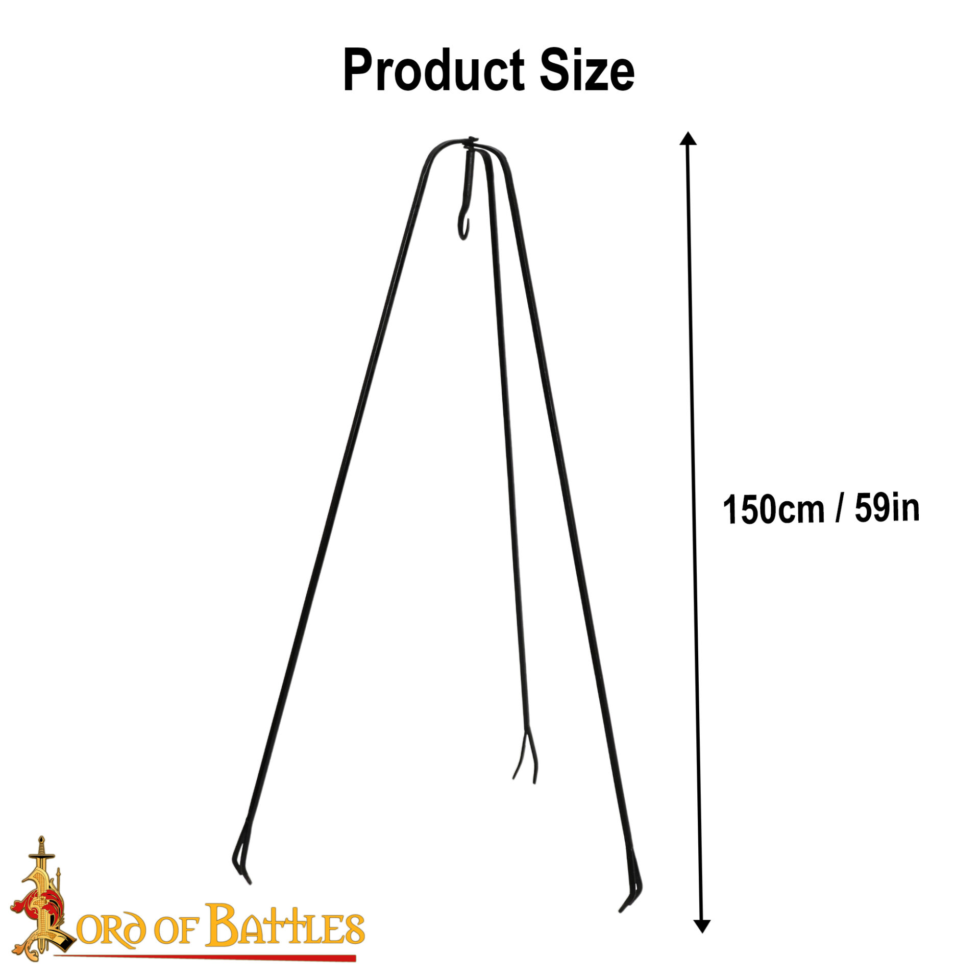 18th Century Hand-Forged Wrought Iron Cooking Tripod-8511L 2