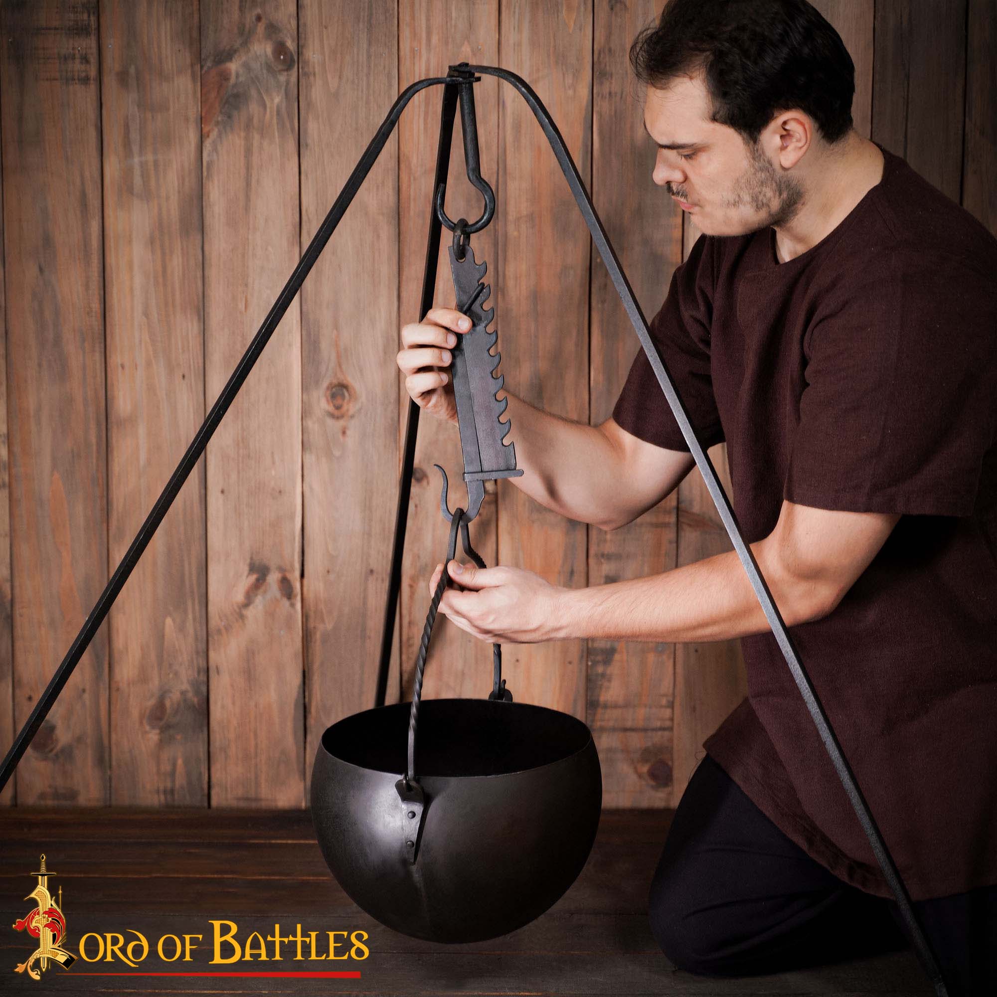 18th Century Hand-Forged Wrought Iron Cooking Tripod-8511M 1