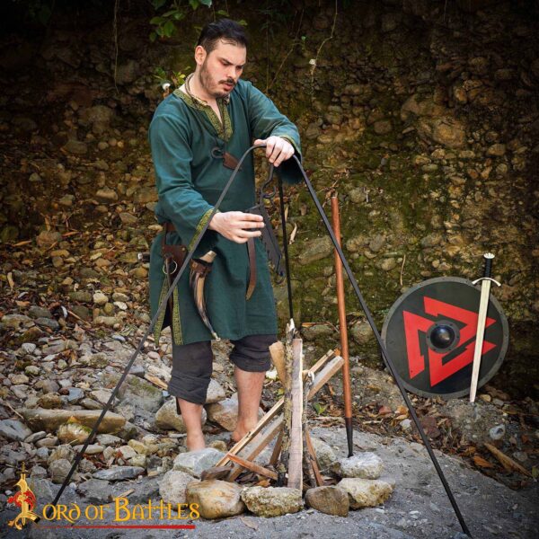 18th Century Hand Forged Wrought Iron Cooking Tripod 8511M 6