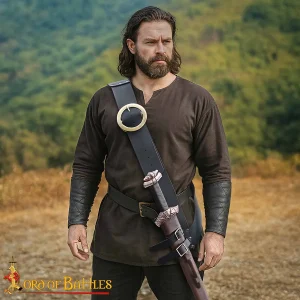 Medieval Sword Baldric - Leather Shoulder Belt