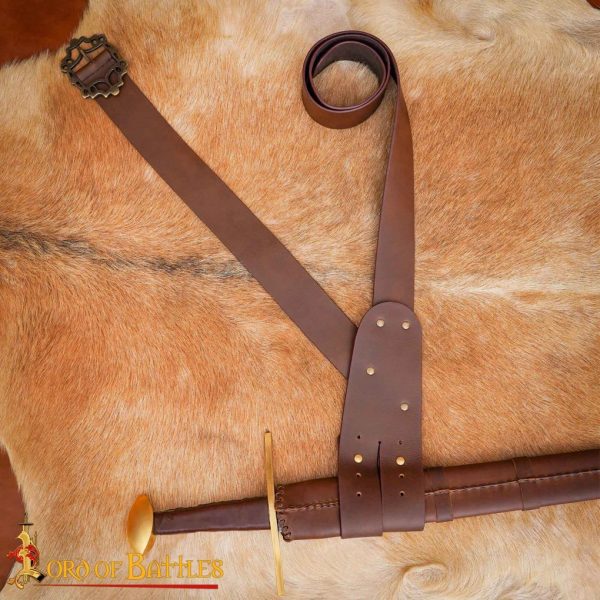 Pirate's Leather Baldric Sword Hanging Belt for LARP and Cosplay - Image 5