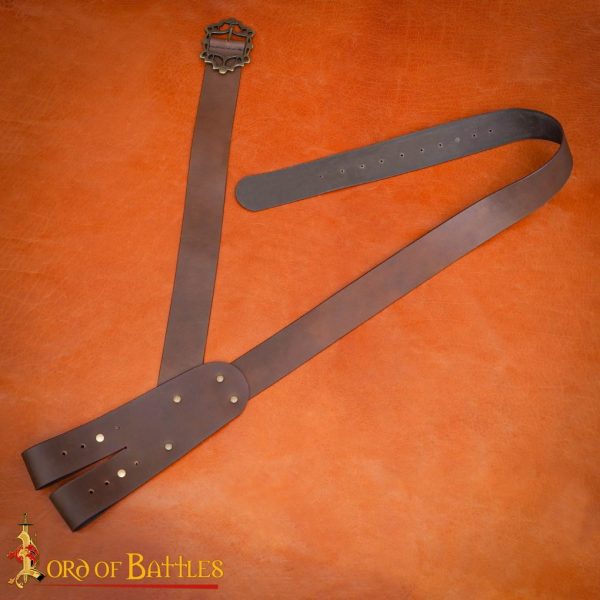 Pirate's Leather Baldric Sword Hanging Belt for LARP and Cosplay - Image 2