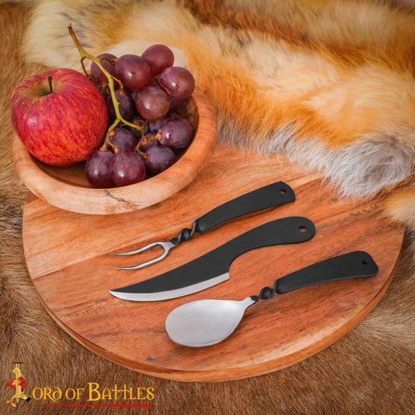 Rustic Viking Cutlery Set Hand Crafted Stainless Steel Accessory - Image 5