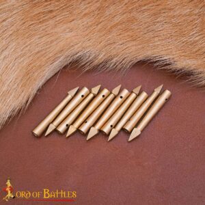 Solid Brass Aiglets with Bodkin Tips Set of 10
