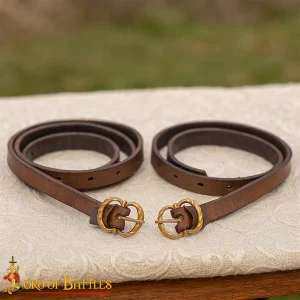 Medieval Leather Garter with Brass Buckle
