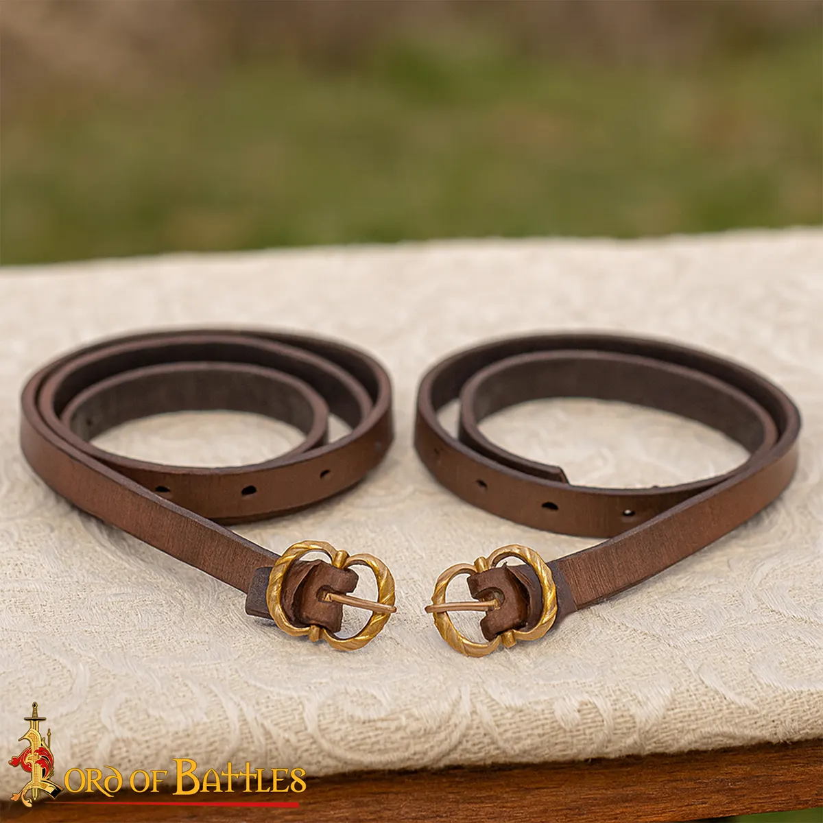 Medieval Leather Garter with Brass Buckle Medieval Leather Garter with Brass Buckle