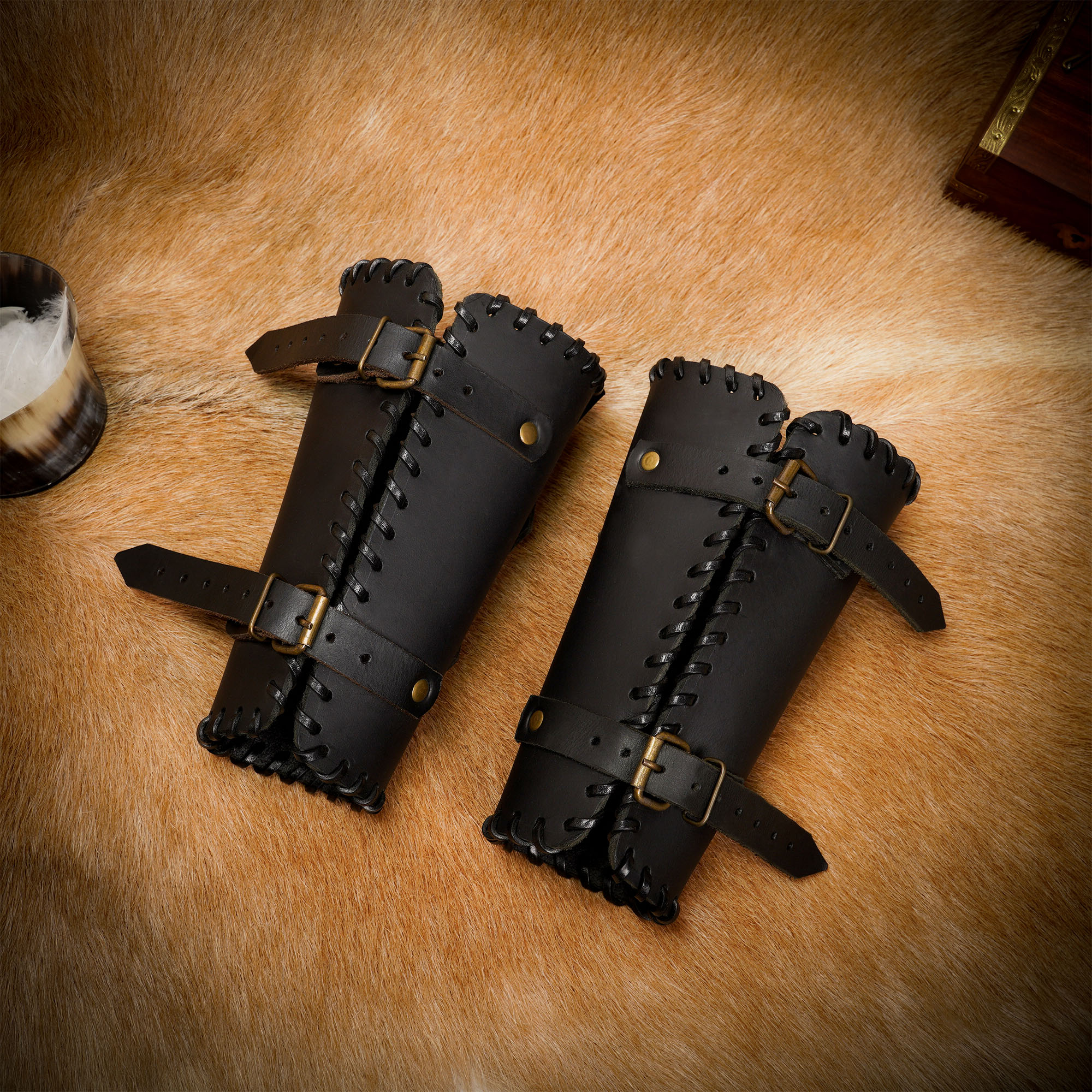 ✨ The Woodsman Bracers Handcrafted from Genuine Leather - Medieval Shop at  Lord of Battles