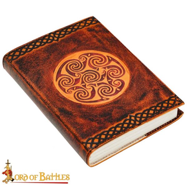Medieval Journal with Celtic Spiral Design Handcrafted Genuine Leather Diary Notes