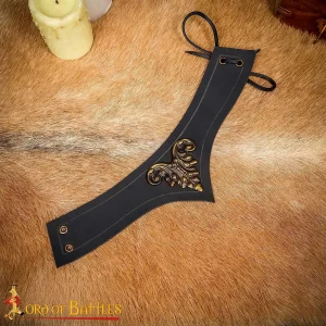 Medieval Leather Accessory with Antique Brass Mount