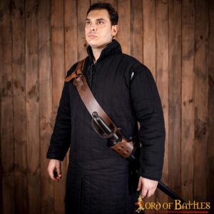 Medieval Leather Sword Baldric Handcrafted from Genuine Leather - Brown