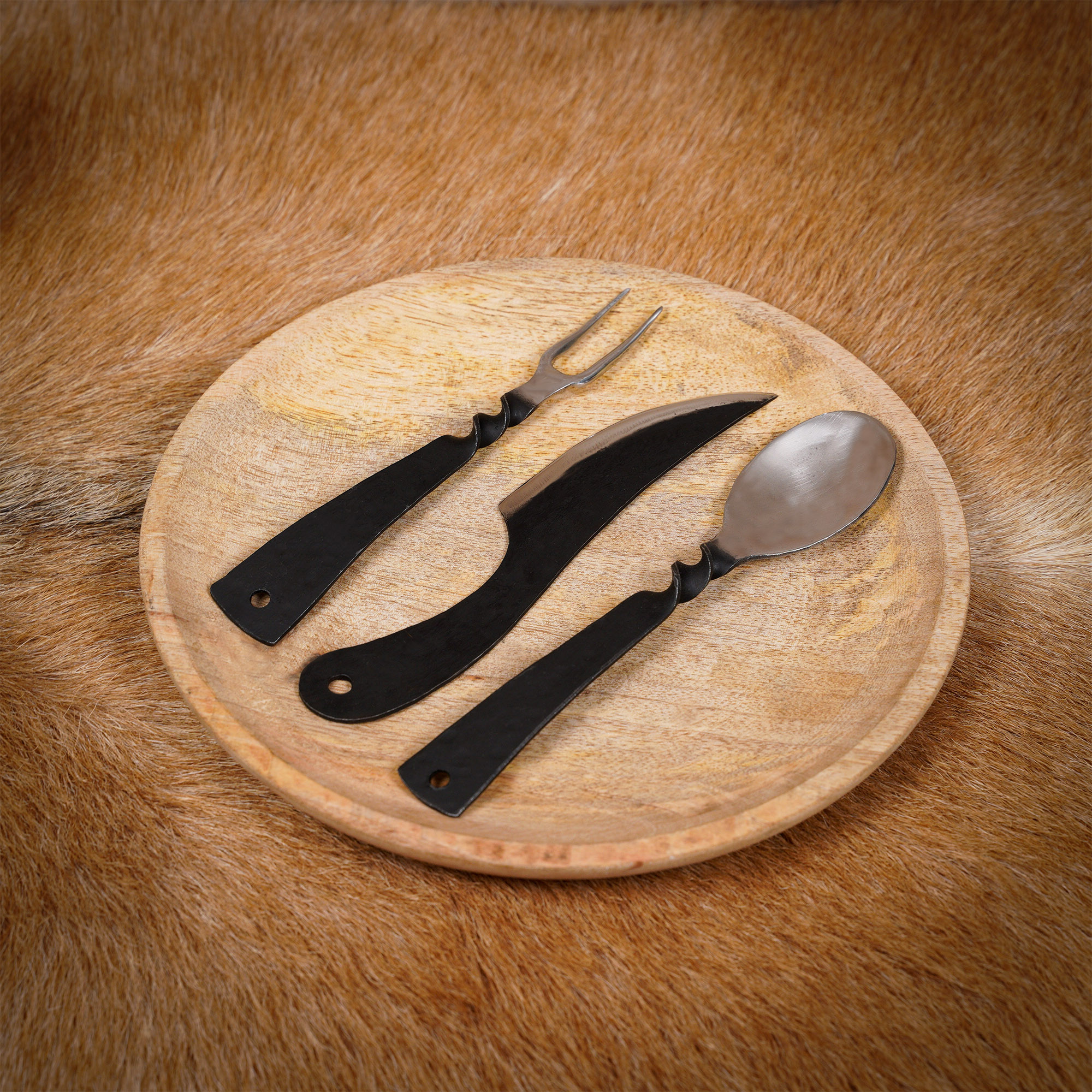 ✨ Rustic Viking Cutlery Set Hand Crafted Stainless Steel