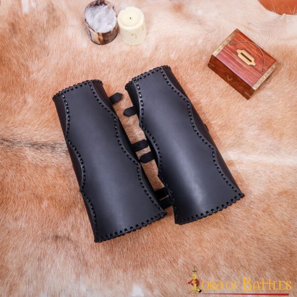 Fantasy Leather Greaves Handcrafted Genuine Leathercraft