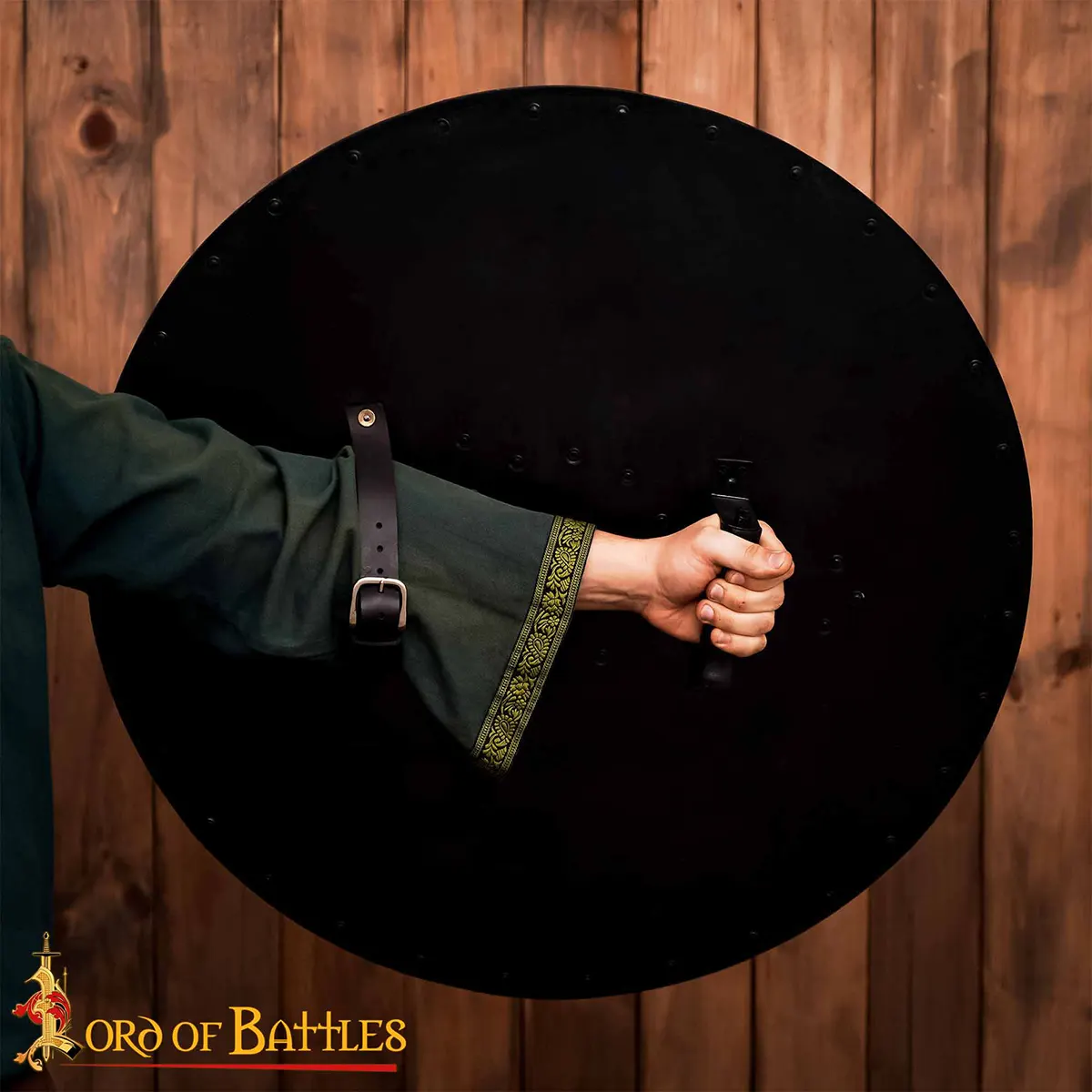 Viking Round Shield Handmade Wooden Shield with Steel Boss & Rim, LARP, Stage Combat, SCA Viking Round Shield Handmade Wooden Shield with Steel Boss & Rim, LARP, Stage Combat, SCA - Image 6