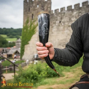 Natural Medieval Drinking Horn Triple Horn of Odin