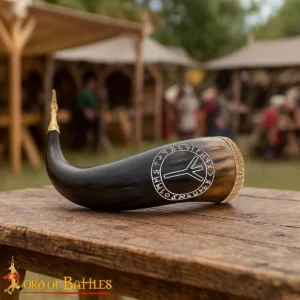 Algiz Rune Mead Horn