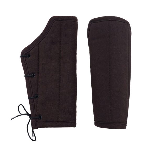 Medieval Padded Bracers with Leather Cord Closure