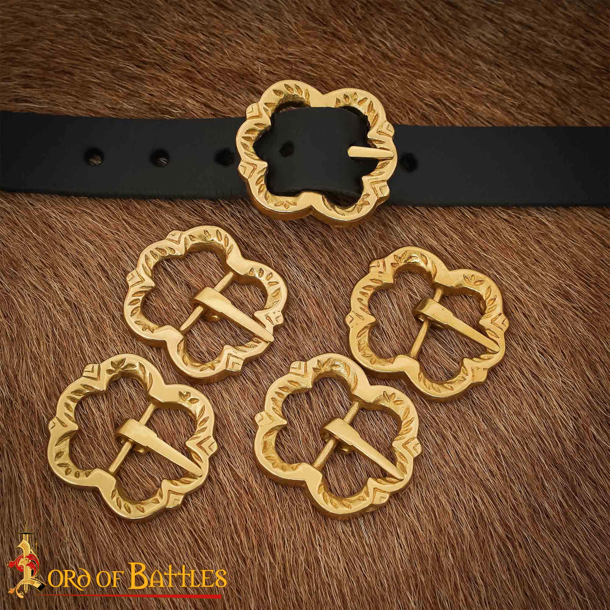 Medieval Brass Belt Buckle Set
