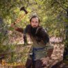 9th Century Viking Hand Axe Forged Iron Head with Ash Wood Handle and Leather Sheath 60569 ASH 1