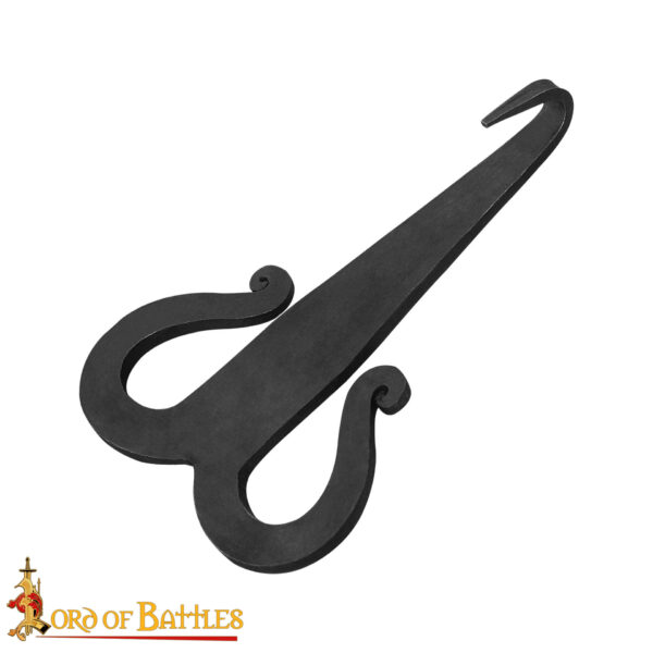 Celtic Hand Forged Iron Belt Hook Buckle Functional Medieval Accessory - Image 4