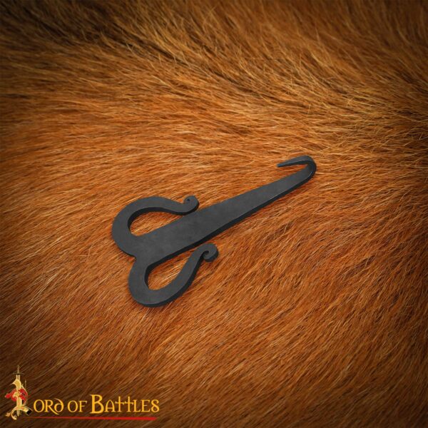 Celtic Hand Forged Iron Belt Hook Buckle Functional Medieval Accessory - Image 7