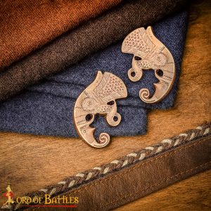 Antique Brass Odin's Raven Mounts – Viking Huginn & Muninn Pair for Leathercraft