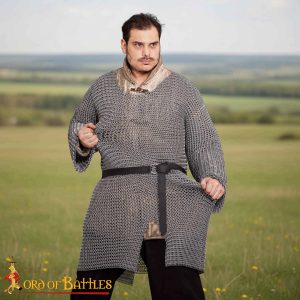 Medieval Chainmail Hauberk 10mm Aluminium Butted Rings with Black Rubber Washers 14 Gauge