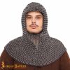 Chainmail Medieval Coif 10mm Butted Round Aluminium & Black Rubber Rings-348BK 3