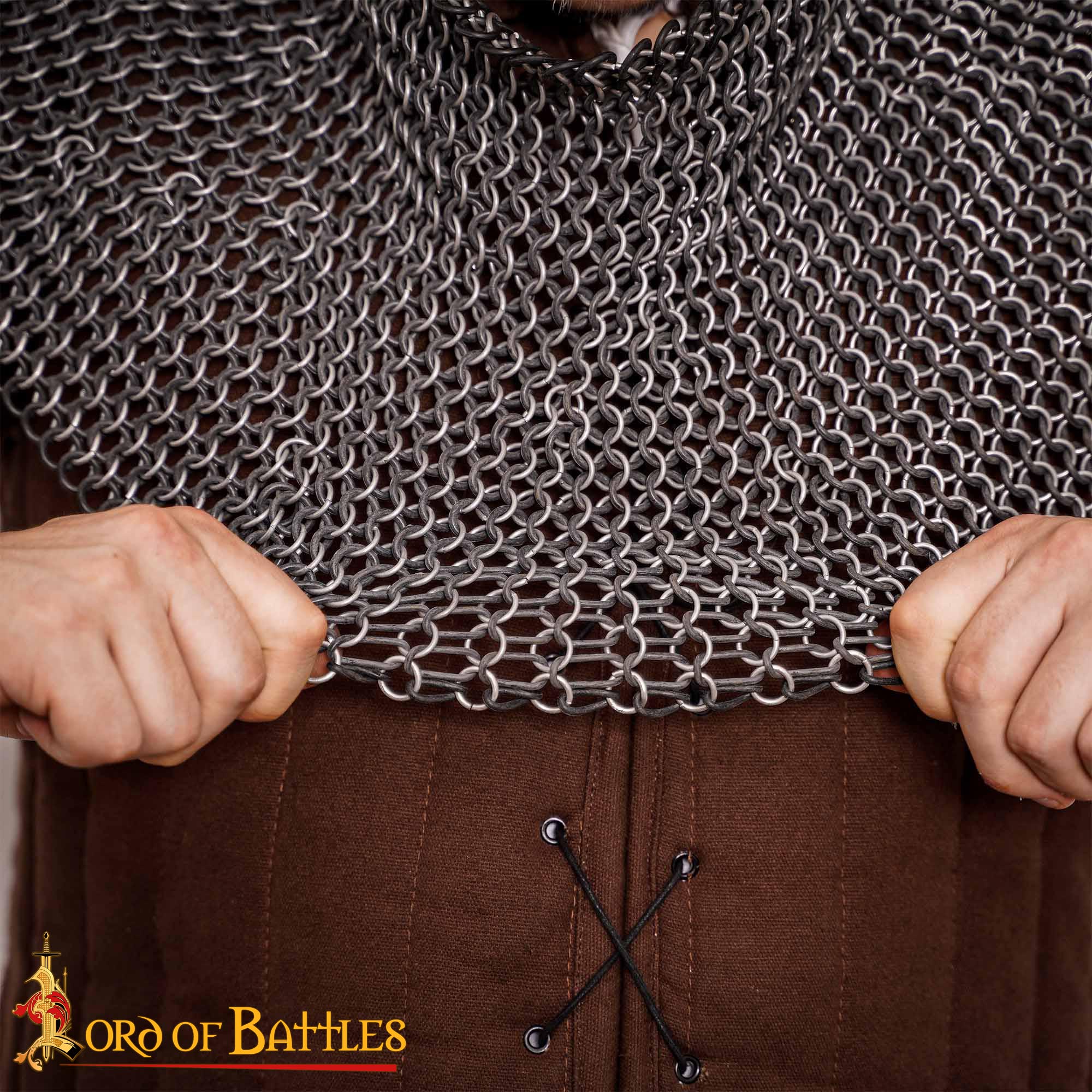 Chainmail Medieval Coif 10mm Butted Round Aluminium & Black Rubber Rings-348BK 4