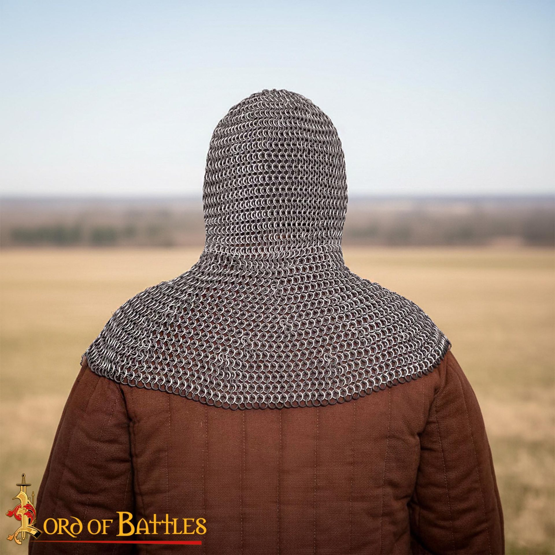 Chainmail Medieval Coif 10mm Butted Round Aluminium & Black Rubber Rings-348BK 5