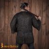 Medieval Chainmail Haubergeon 9mm Round Ring Round Riveted with Alternating Flat Solid Rings 18 Gauge - 162BK 1