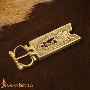 Medieval Closed Thistle Brass Buckle Pure Solid Belt Accessory