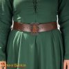 Medieval Leather Belt with Large Ornate Brass Buckle Handcrafted Genuine Leather-25133CBR 5