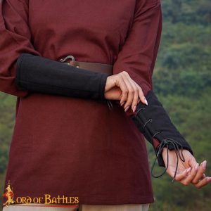 Medieval Padded Arming Bracers with Cord Closure, 3 Layered