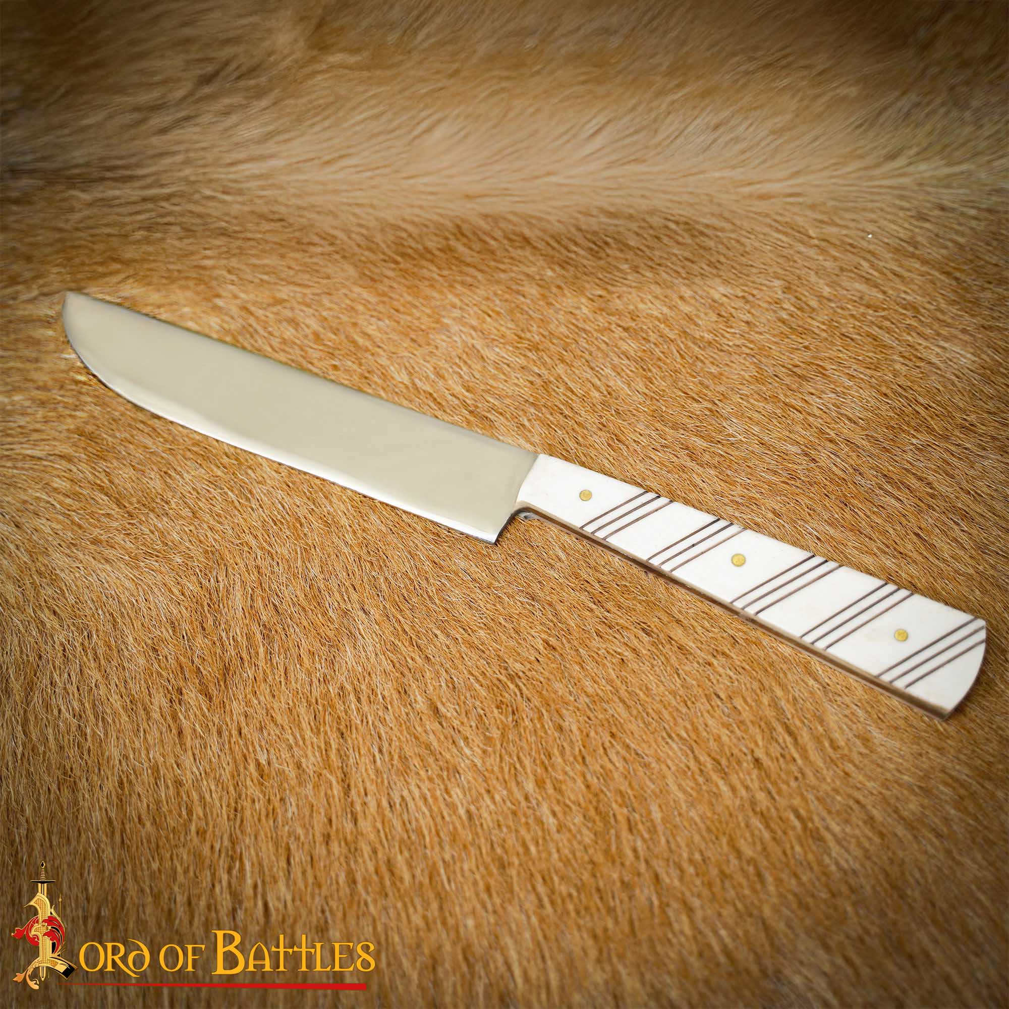 Medieval Stainless Steel Knife with Polished Bone Handle 25650 1
