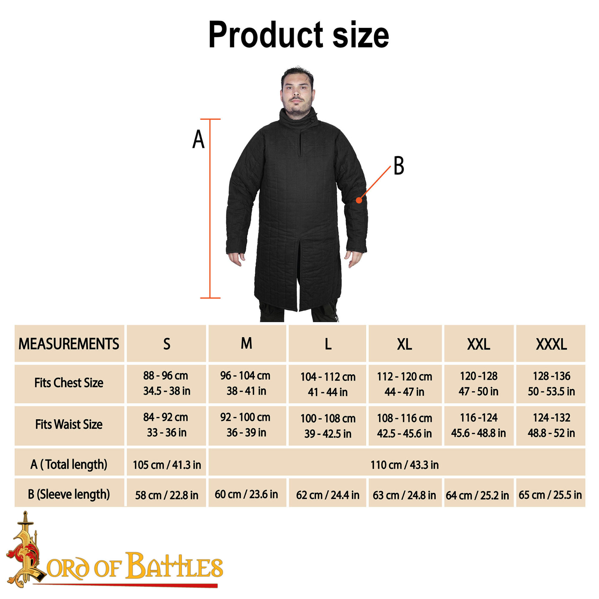 Medieval Triple Layered Padded Gambeson-7108BK 2