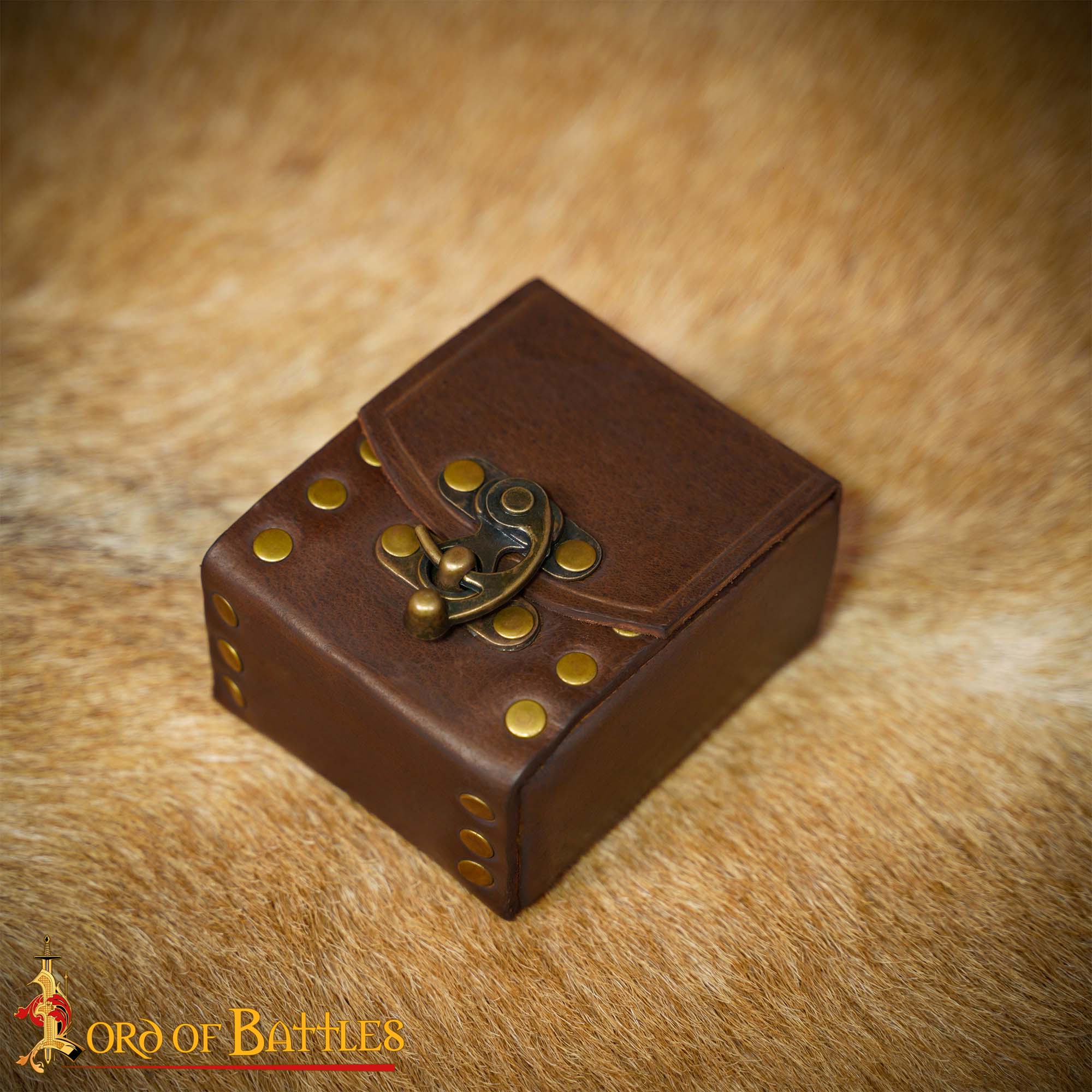 Medieval Leather Belt Pouch with Antique Brass Swing Clasp – 3mm Thick Leather Medieval Leather Belt Pouch with Antique Brass Swing Clasp – 3mm Thick Leather - Image 2