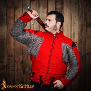 Chainmail Voiders (Pair) – 9mm Flat Rings Dome Riveted with Alternating Solid Rings – 17 Gauge Mild Steel – Medieval Armor for LARP, Costume